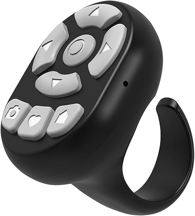 NOVZIX TikTok Scrolling Ring Microphone Remote Control, Fingertip Wireless