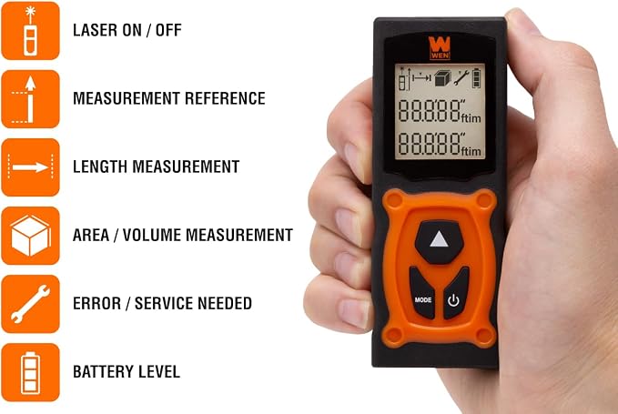 WEN 10130 Multi-Unit Compact Digital 130-Foot Laser Distance Measure