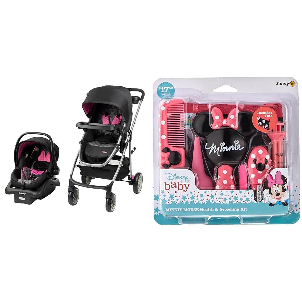 Disney Baby Minnie Mouse Grow and Go Modular Travel System, Simply Minnie & Baby Health & Grooming Kit, Minnie, One Size
