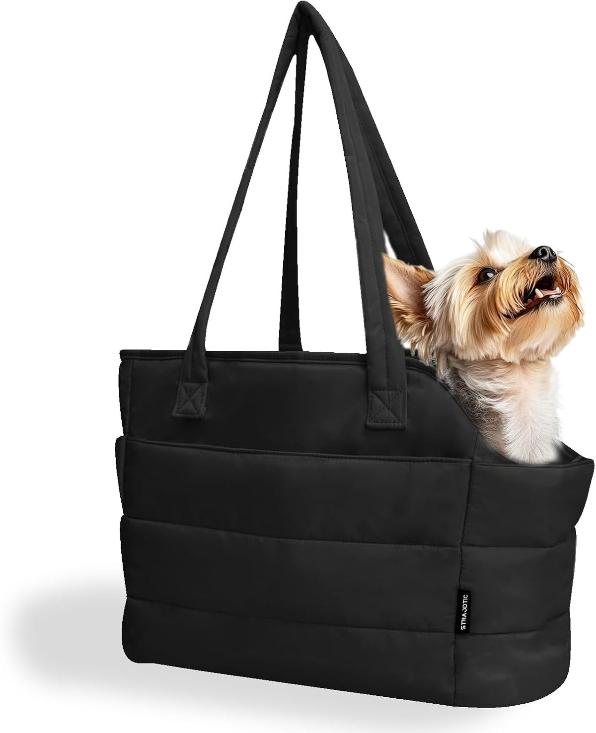 Lightweight Puffy Dog Purse Carrier for Small Dogs, Black