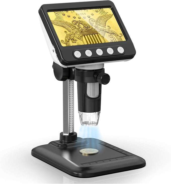 Coin Microscope, 4.3" LCD USB Digital Microscope 1000X Coin Magnifier