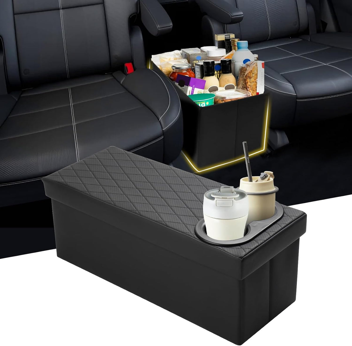 Mixsuper Liner Car Seat Organizer for Chevrolet Traverse 2018-2026, Console Organizer Backseat Box for Chevy Traverse, Dog Box Storage Bin Supplies Travel Accessories