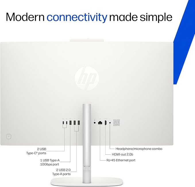 HP 24“ OmniStudio All-in-One Desktop Computer, 16GB DDR5 RAM, 640GB Storage | Full HD Ultra-thin Screen, Intel Quad-Cores, 512GB Exernal and 128GB UFS Storage, WiFi6, Keyboard & Mouse, Windows 11