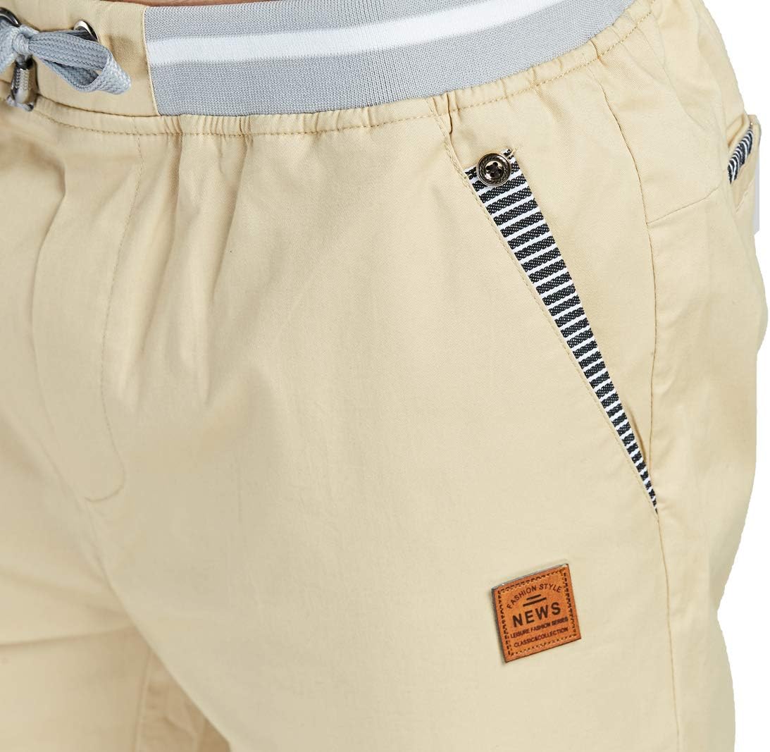 Tansozer Men's Casual Beach Shorts - Classic Fit with Drawstring, Elastic Waist & Pockets