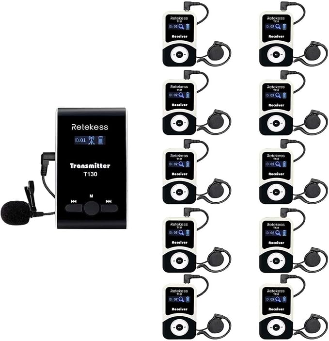 Retekess T130 Wireless Tour Guide Audio System, Church Translation Equipment