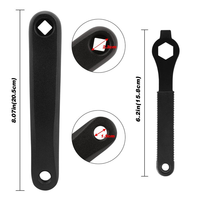 Oumers Bike Crank Puller Tools Set, Bike Crank Arm Remover + Bottom Bracket Removal + Spanner Wrench + Hexagonal Wrench + Bicycle Crank Arm + hex Head Crank arm Bolts for Repair Bike