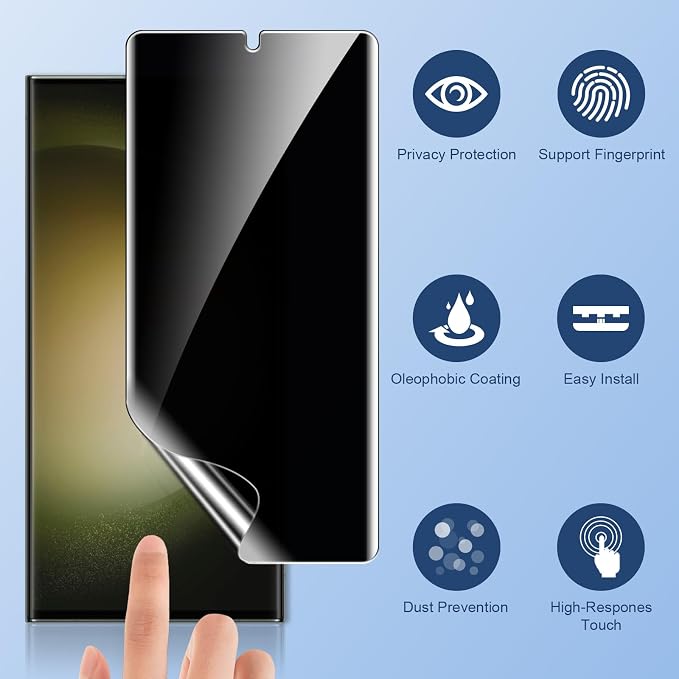 LK 2 Pack for Samsung Galaxy S23 Ultra Screen Protector, 2 Pack Glass Camera