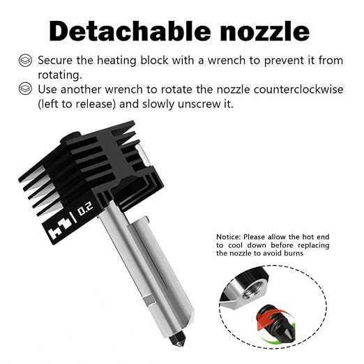 HzdaDeve 4 Pack 0.2MM 0.4MM 0.6MM A1 Mini/A1/A2L Hotend Print Head Hot End Kit