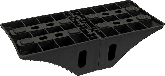 Extreme Max 5800.5852 Heavy-Duty Interlocking Wheel Chock for Tandem Axle Trailers and RVs - 9.2" x 8.2" x 4.7", Pair