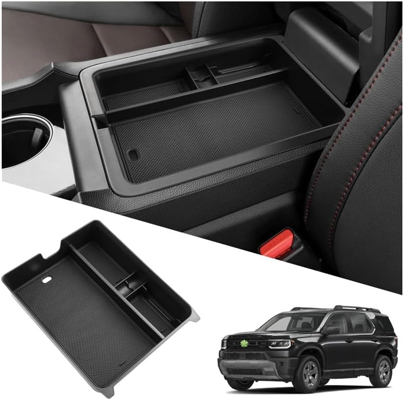 Ruiya 2026 Passport Center Console Organizer for Honda Passport 2026 Accessories ABS Armrest Console Glove Tray Compatible with 2026 Honda Passport RTL/TrailSport/TrailSport Elite & 2026 Honda Pilot