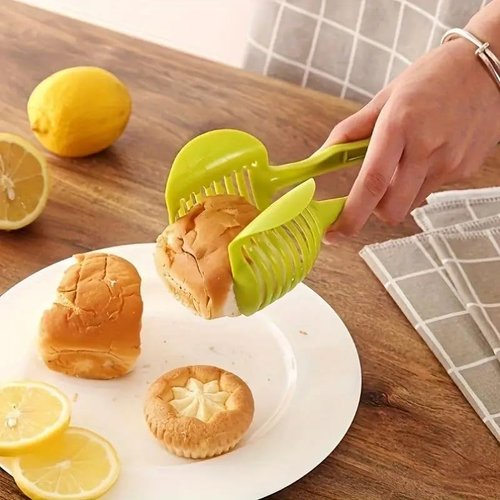 Lemon Tomato Food Tongs - Manual Fruit & Vegetable Cutting Tool | Handy Kitchen Gadget