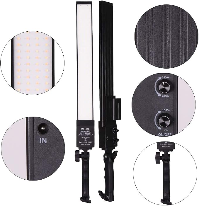 LED Video Light Battery Powered Photography Light Portable Handheld Wand