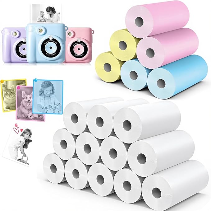 18 Rolls Kids Camera Paper Roll Refill Compatible