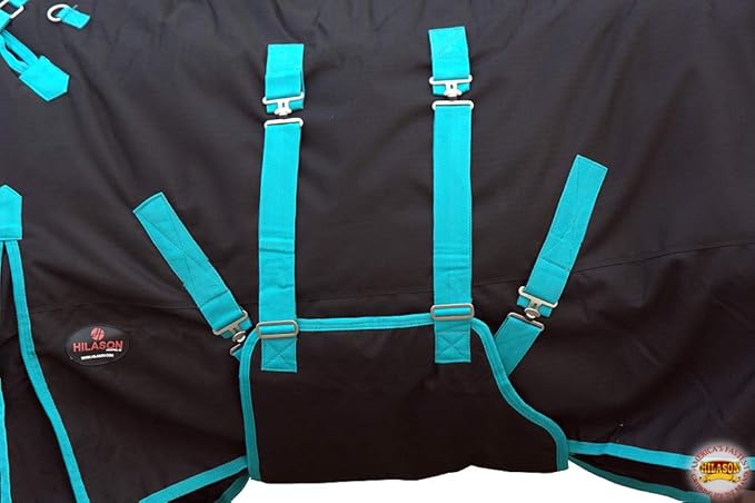 HILASON 1200D Winter Waterproof Poly Horse Blanket Belly Wrap | Turnout Blankets for Horses