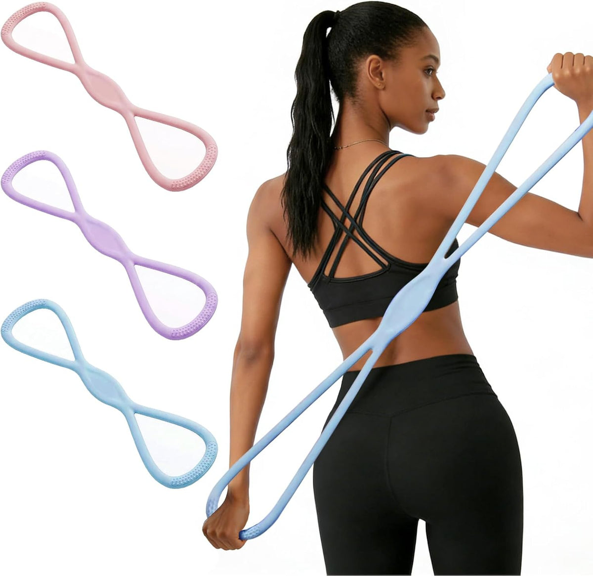 Skiennix Resistance Bands - Durable Figure 8 Rubber Bands for Arm, Back & Shoulder Workouts | Portable Design