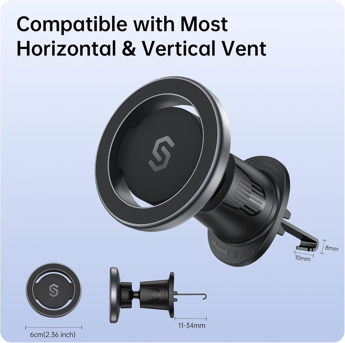 SYNCWIRE for MagSafe Car Mount, Magnetic Phone Holder for Car Air Vent