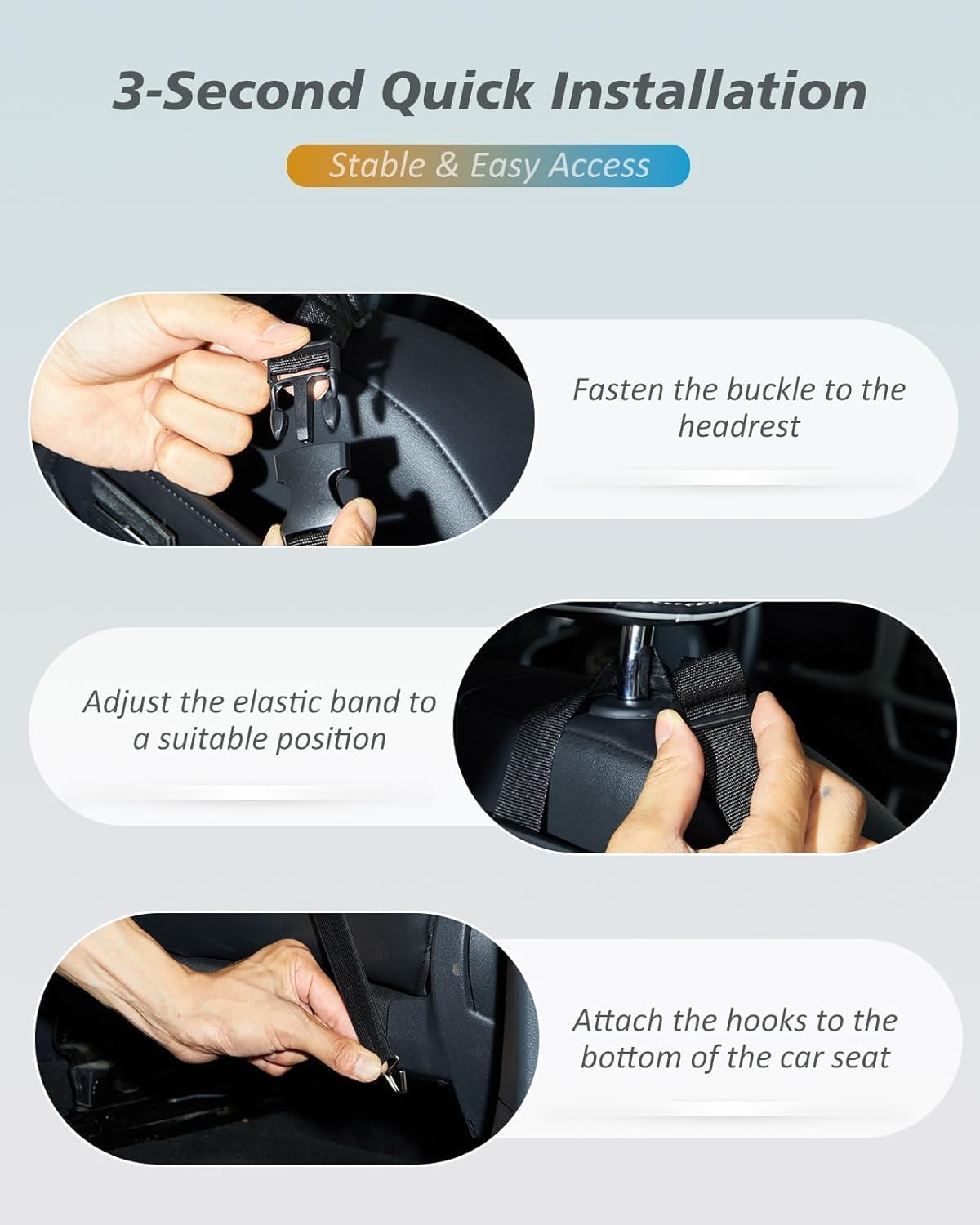 FLORICH Upgrade 5-in-1 Car Backseat Organizer, Premium Leather Headrest Seat Back Storage Pocket with Cup Holder, Foldable Hanging Car Tissue Holder 1 Pack