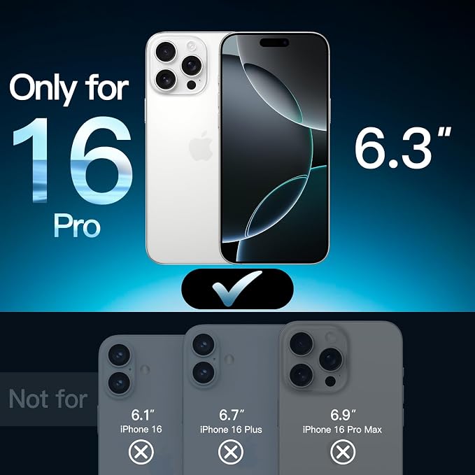 JETech Screen Protector for iPhone 16 Pro 6.3-Inch