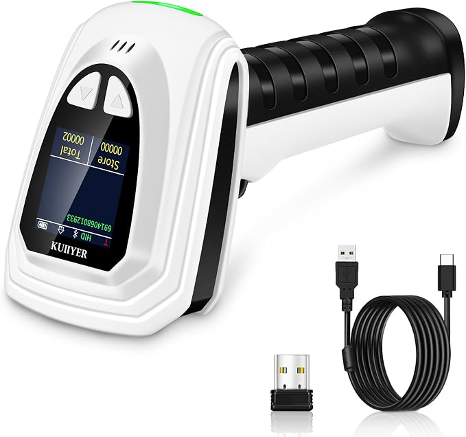 KUIIYER 1D QR 2D Barcode Scanner, Handheld Barcode Reader