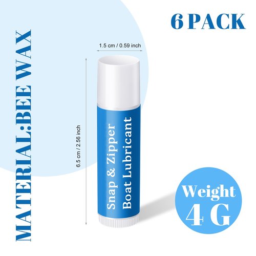 Fiada 12 Pcs Snap and Zipper Lubricant, Wax Marine Lube Maintenance Supplies for Boat Vinyl Panels, Canvas, Bimini, Backpacks, Jackets, Wetsuit, Drysuit