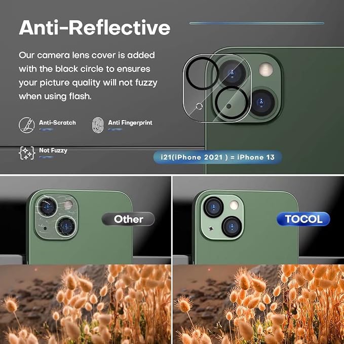 TOCOL [2+2 Pack Fit for iPhone 13 6.1''