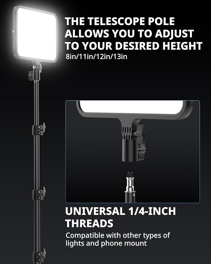 UBeesize 2 Pack LED Video Light Kit, Photography Lighting, Podcast Lighting