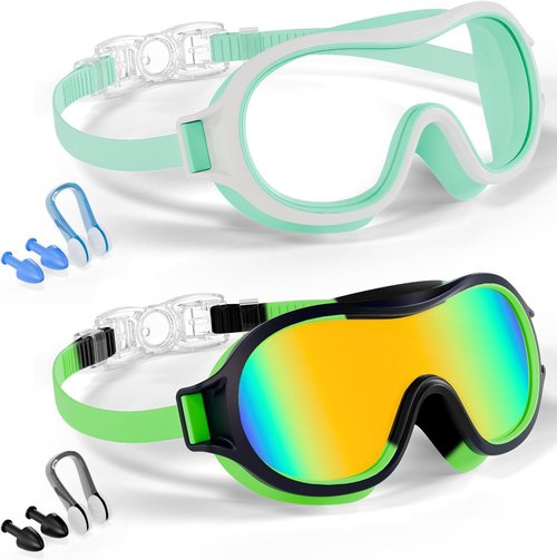 Aegend Swim Goggles for Kids 3-15 | Anti-Fog, UV Protection & Wide Vision | Waterproof, No Leak Design