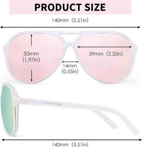 JIM HALO Polarized Aviator Sunglasses - Oversized Plastic Driving Glasses for Men & Women
