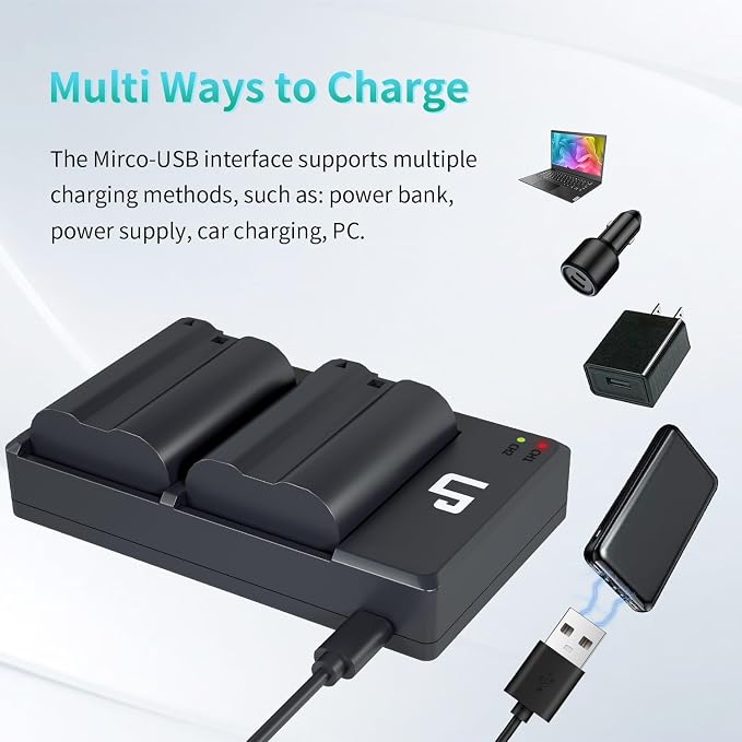 LP EN-EL15 EN EL15a Battery Charger Pack, Compatible