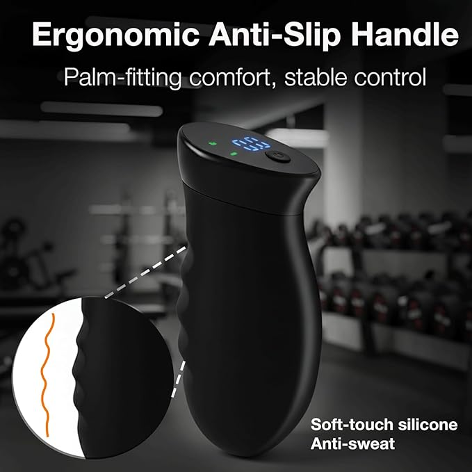Digital Grip Strength Trainer, 0–440 lb Hand Gripper Strengthener with Real-Time Display (No Sound), 2 Modes: Test & Smart Vibration, Ergonomic Hand Grip & Forearm Strengthener, USB-C Rechargeable Hand Exerciser