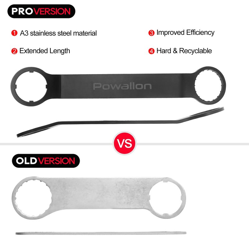 Powallon Bike Mid Drive Installation Wrench, Enhanced Removal Tool for BAFANG BBS01 BBS02 BBSHD|TONGSHENG TSDZ8 TSDZ2B Mid Motor, 1.77" Offset to Install/uninstall in One Go