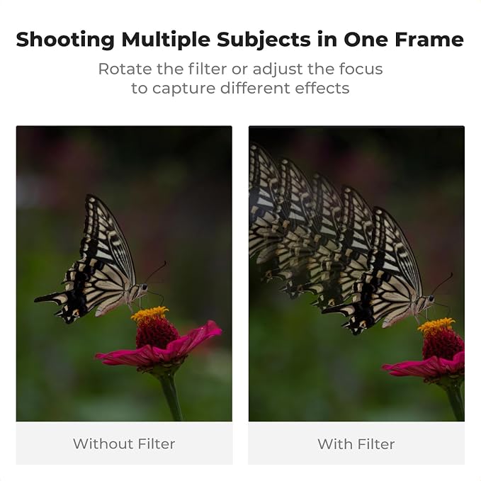 K&F CONCEPT 77mm Linear Glass Prism, Foreground Blur, Repeated Color Images