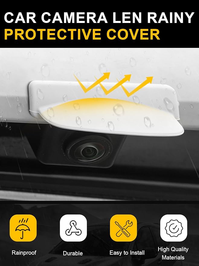 Car Camera Lens Protector 4-Pack + Backup Camera Rain Shield 2-Pack,
