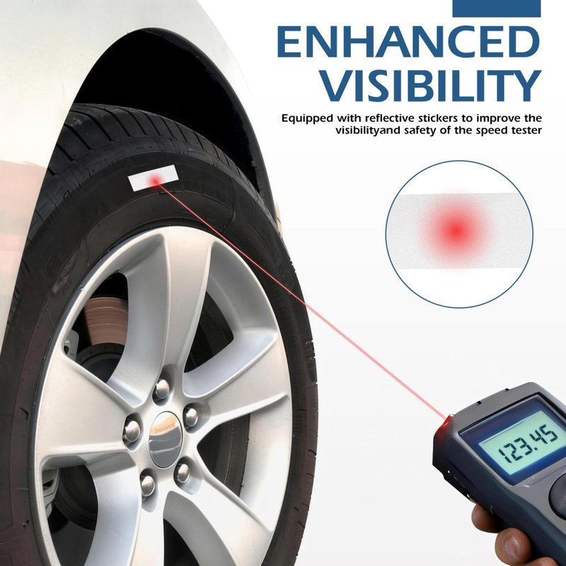 PRETYZOOM 16ft Tachometer Reflective Tape Roll (0.3" Wide) - High Visibility Self-Adhesive Reflective Sticker for Digital Photo Laser Tachometers - Waterproof RPM Speed Testing Strips, Freely Cut