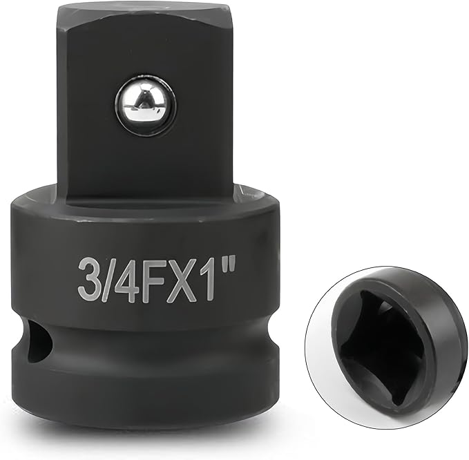 3/4" Drive (Female) x 1" (Male) Impact Socket Adapter, CR-MO Steel, Compatible with Air Impact Wrenches, Breaker Bars, Ratchets