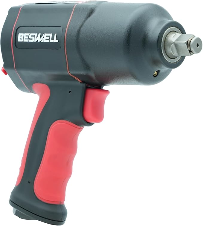 BESWELL® 1/2-Inch Air Impact Wrench with Up to 1180 Foot-Pounds of Real Max Loosen Power-BW-112FN1