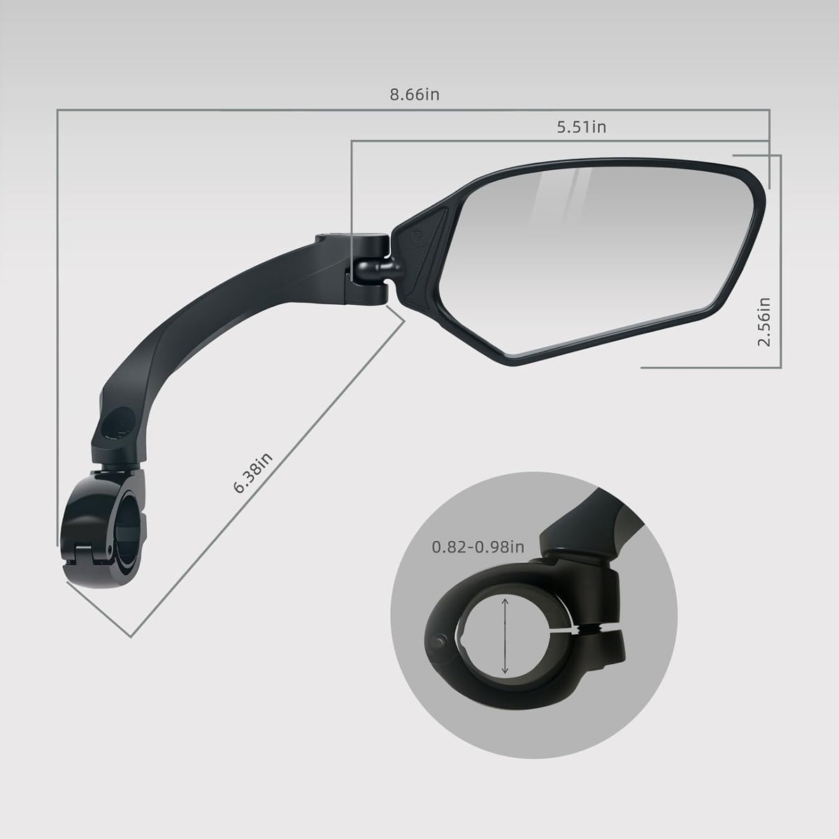 Skiennix Adjustable Bike Mirrors - HD Shatterproof, 360° Rotatable, Universal Fit for MTB & E-Bikes | Left & Right Pair