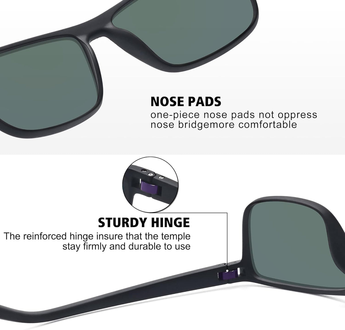 Storycoast Polarized Sunglasses - Classic Square Design for Men & Women | UV Protection for Sports & Outdoor Activities