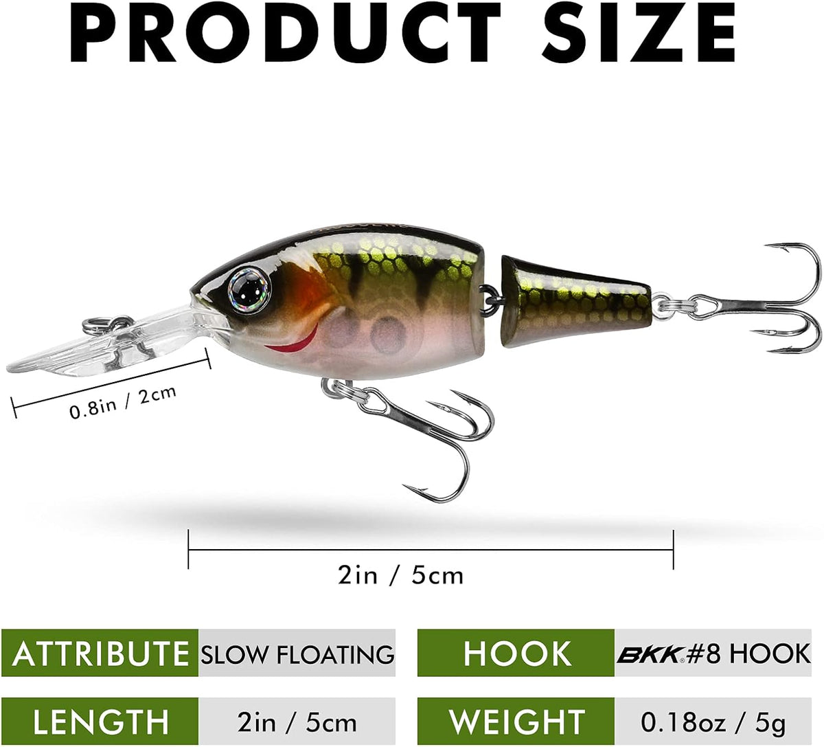 TRUSCEND Swimmax Fishing Lure - Wiggling & Vibrating Jointed Swimbait with BKK Hook for Bass & Trout