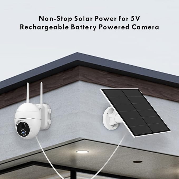 5W Solar Panel for Security Camera Outdoor, 5V USB Solar Panel Charger