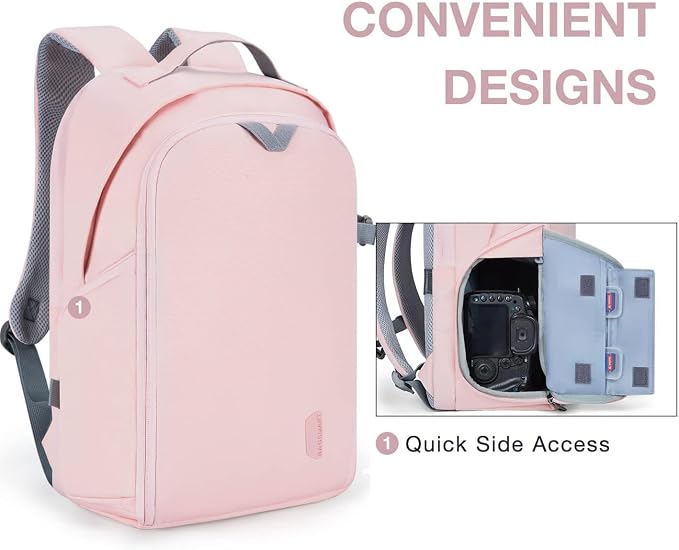 BAGSMART Camera Backpack, DSLR SLR Camera Bag Backpack Fits 15.6 Inch Laptop