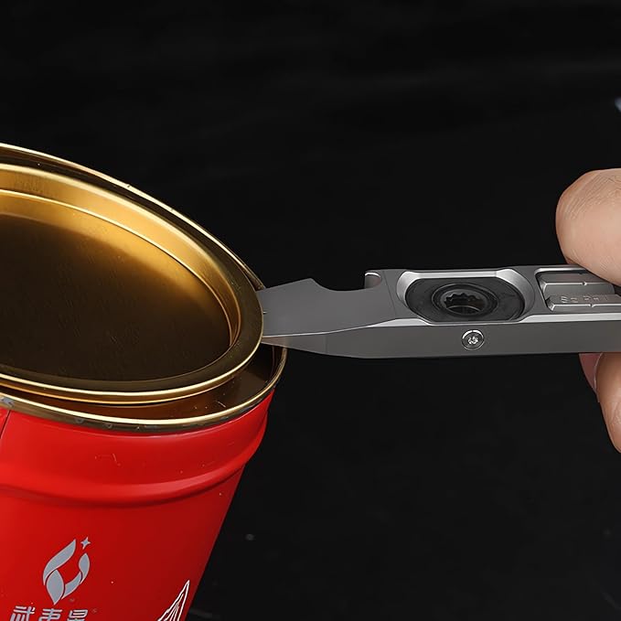 Titanium Pry Bar,Multi-tool,EDC Tool,Versatile Pry Tool,Bottle Opener,Wrench,Ratche screwdriver,Nail puller,Crowbar in One,Compact Versatile Pocket Pry Bar for Everyday Carry