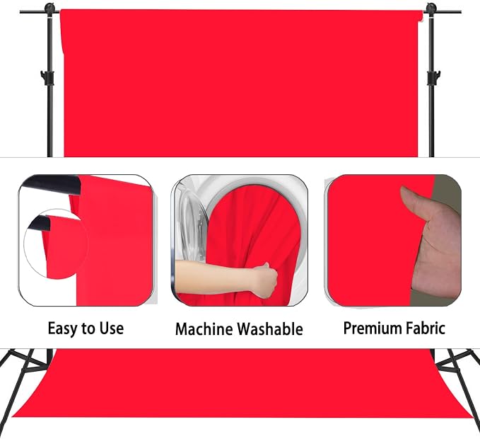 Red Photography Backdrop for Photoshoot, Photo Backdrop Curtain, Perfect Red