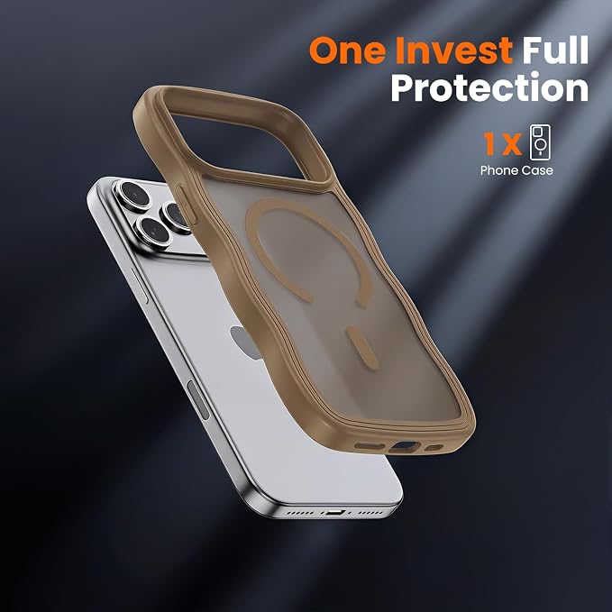 toushion for iPhone 17 Pro Case Cute Brown, Fits MagSafe, Matte Skin Feeling