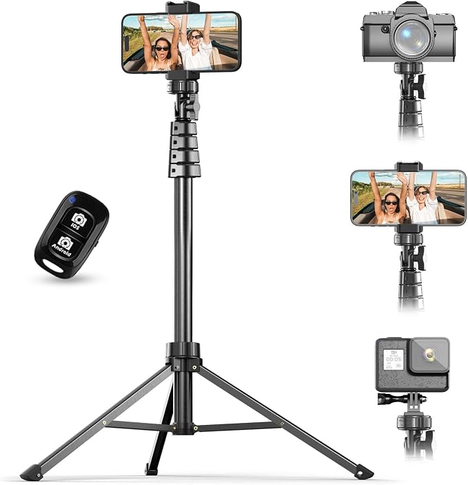 UBeesize 67" Phone Tripod & Selfie Stick, Camera Tripods Stand