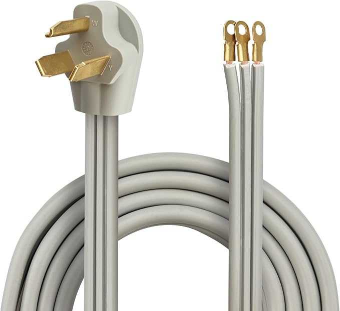 RVMATE 3 Prong SRDT Dryer Cord 10 Feet, 30 Amp Appliance Power Cord (NEMA 10-30P to 3-Wire), 3 Wires with O Ring Terminal Connectors, 100% Copper Wire Dryer Extension Cord.