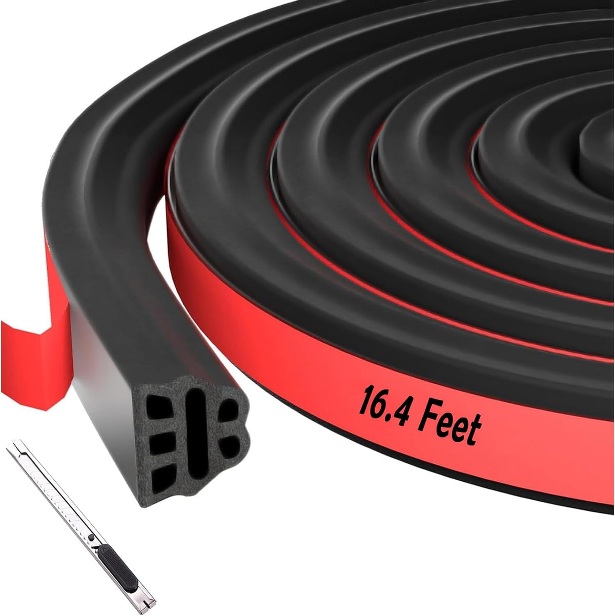 Car Door Rubber Seal Strip Automotive Weather Stripping Double Layer Auto Weatherstrip Universal Self Adhesive Soundproof Sealing Strip for Cars Truck Rv Pickup(32.8FT)