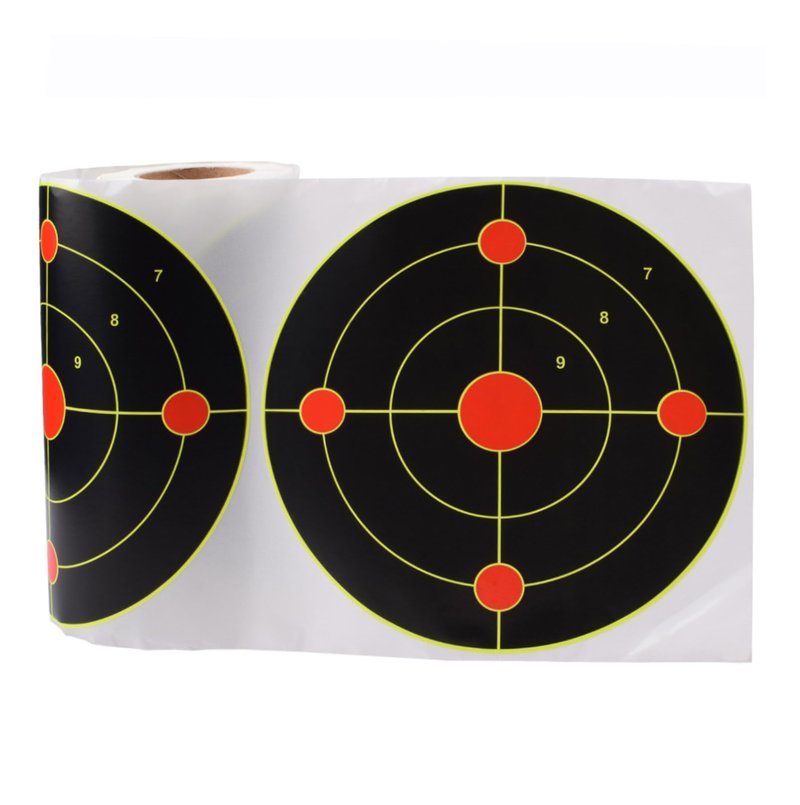 SKLK-SEL 100 Pack Splatter Targets, 6 Inch Splash Reaction Target Paper Stickers with Yellow Effect for BB Guns, Airsoft Guns, Softball Guns, Rifles Indoor and Outdoor Shooting Ranges (Round B)
