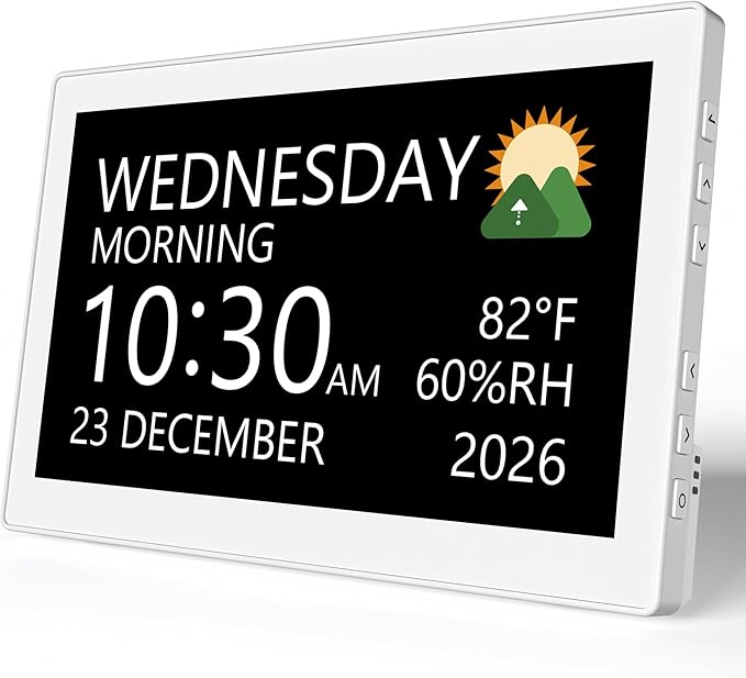 Raynic Digital Clock, 10.1 Inch Large Display Calendar Clock