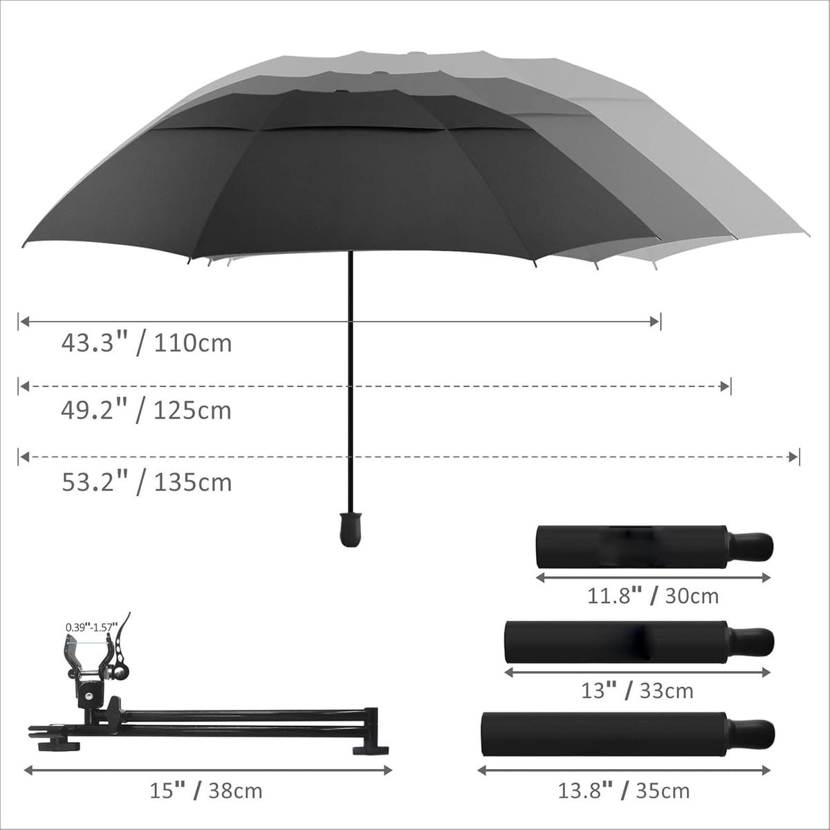 Patio Umbrellas | UPF 50+ 360° Adjustable Shade Umbrella - Versatile Beach & Outdoor Use